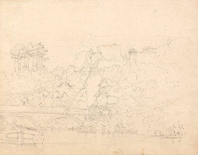 Tonbridge Bridge and Castle, Kent by Thomas Girtin